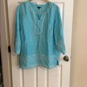 Talbots blue blouse